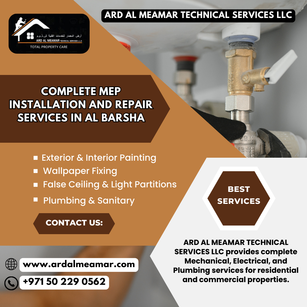Complete MEP Installation and Repair Services in Al Barsha | 050 229 0562 complete mep installation and repair services in al barsha