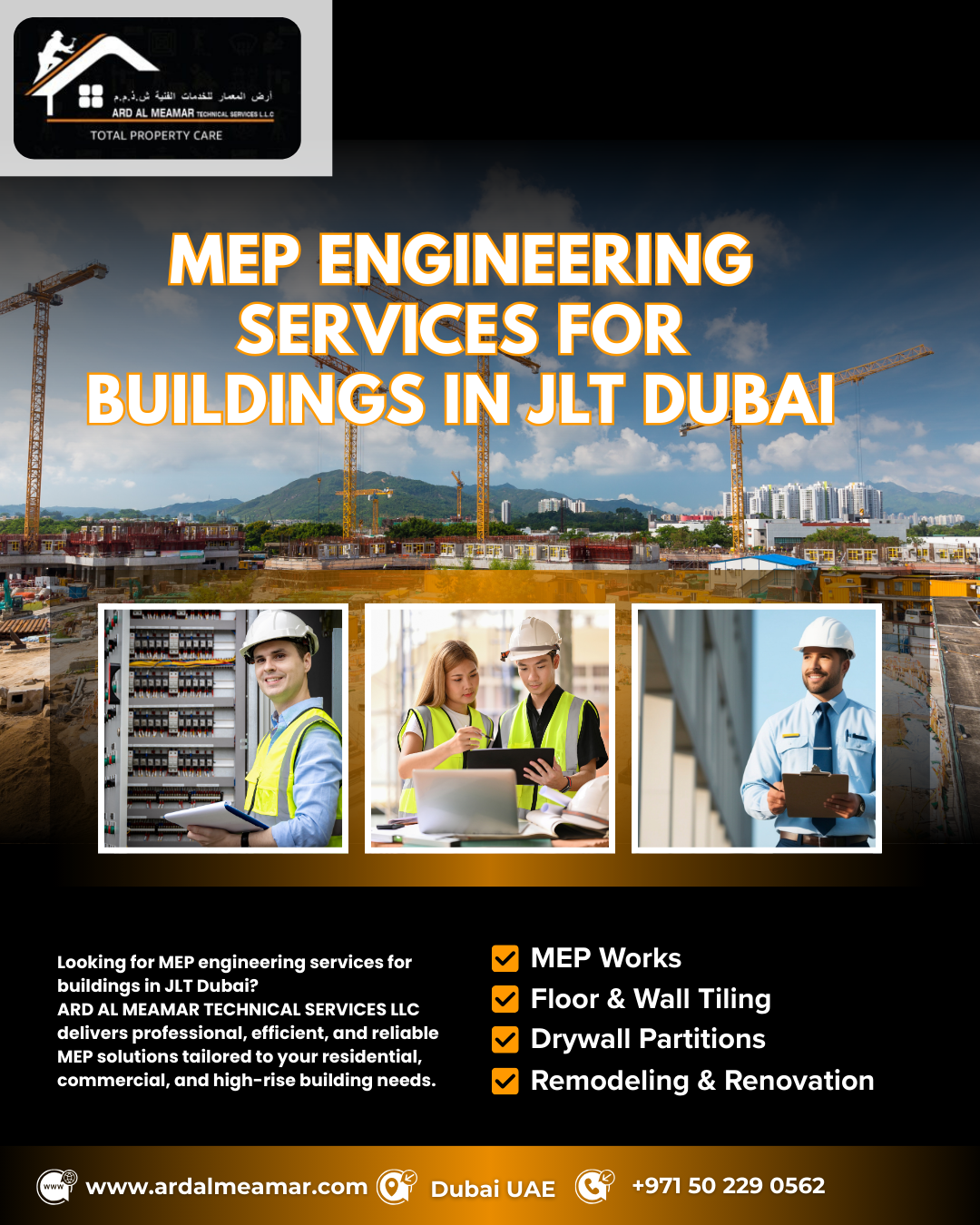 MEP Engineering Services for Buildings in JLT Dubai