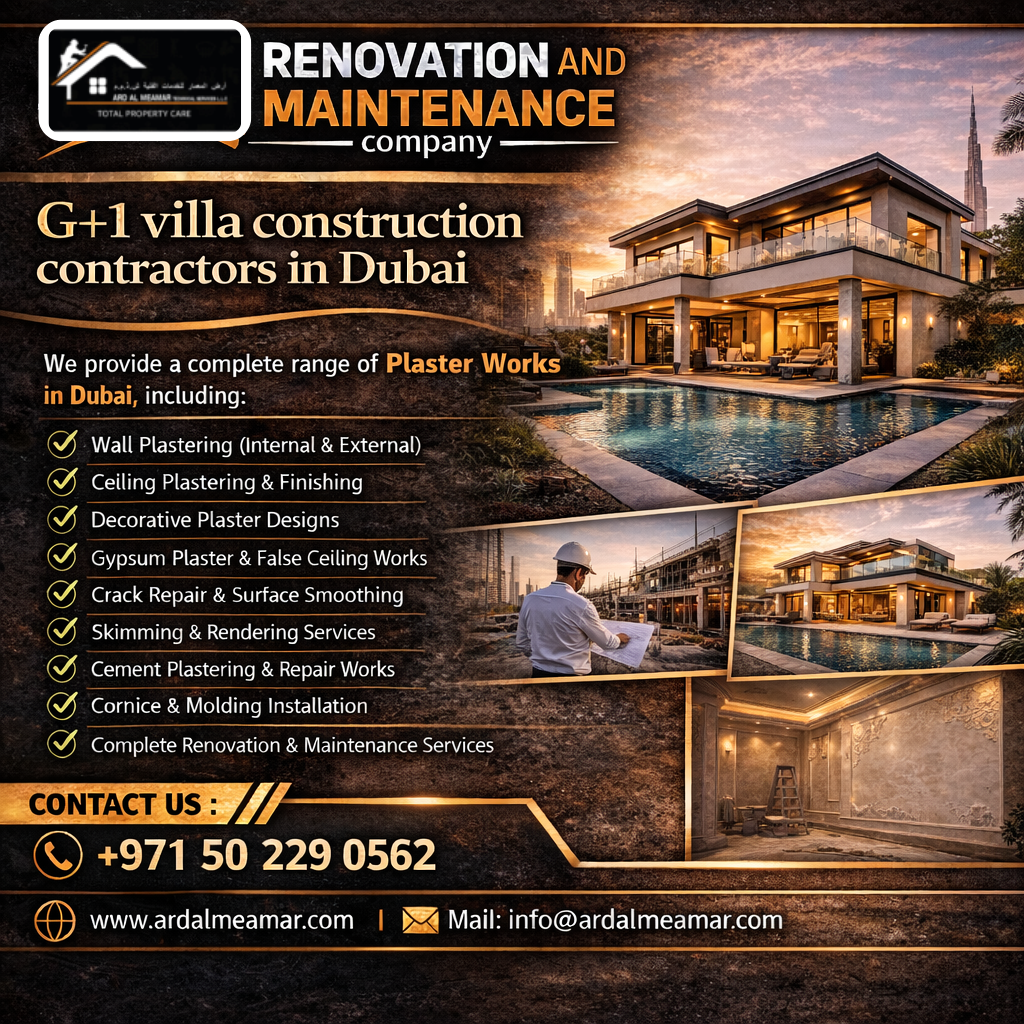 g+1 villa construction contractors in dubai