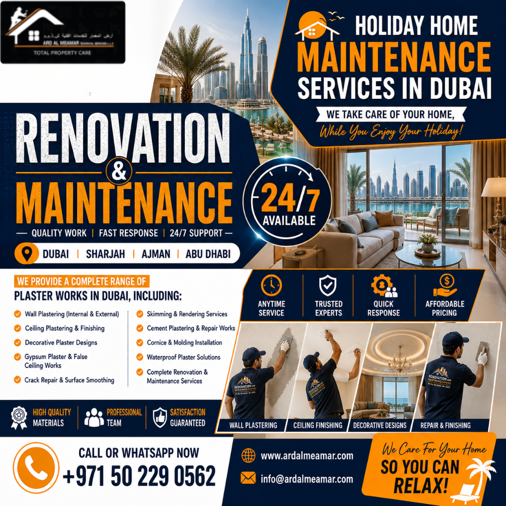 Holiday home maintenance services in Dubai