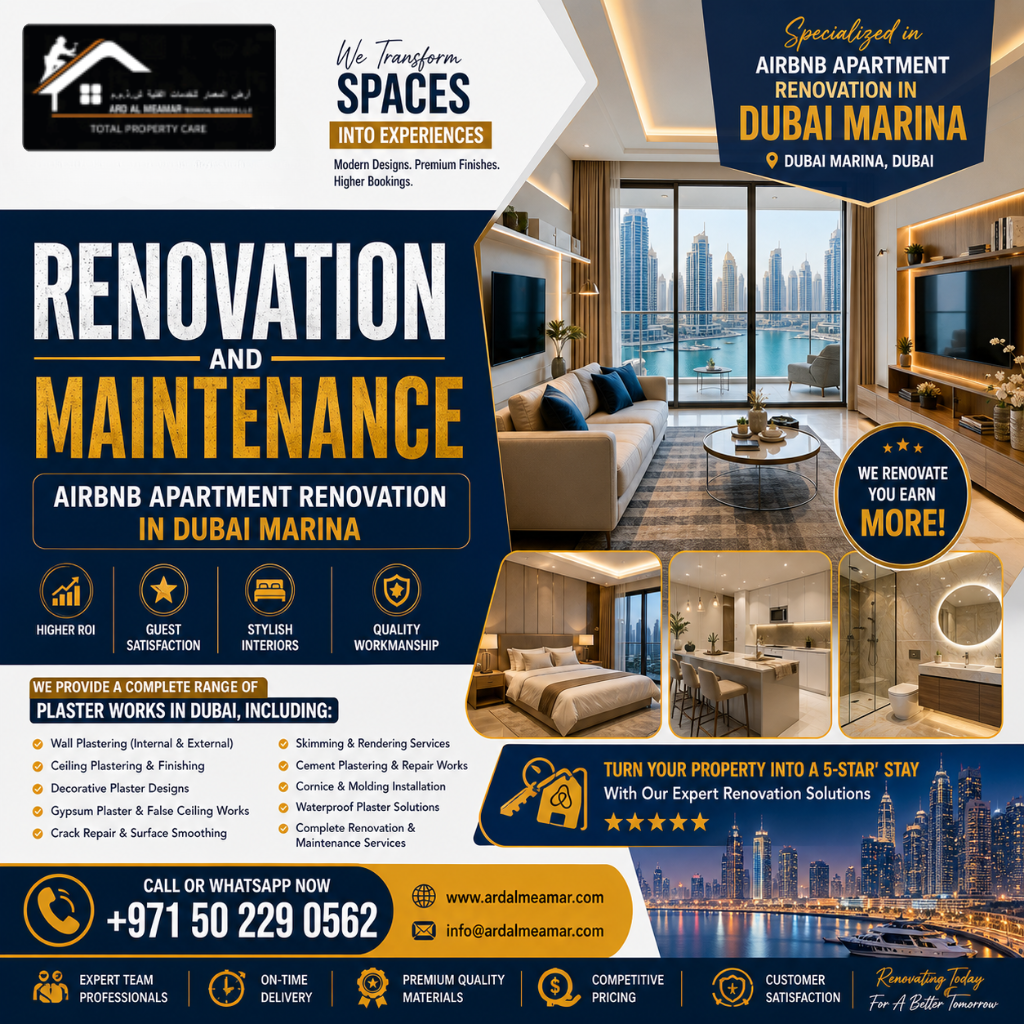 airbnb apartment renovation in dubai marina