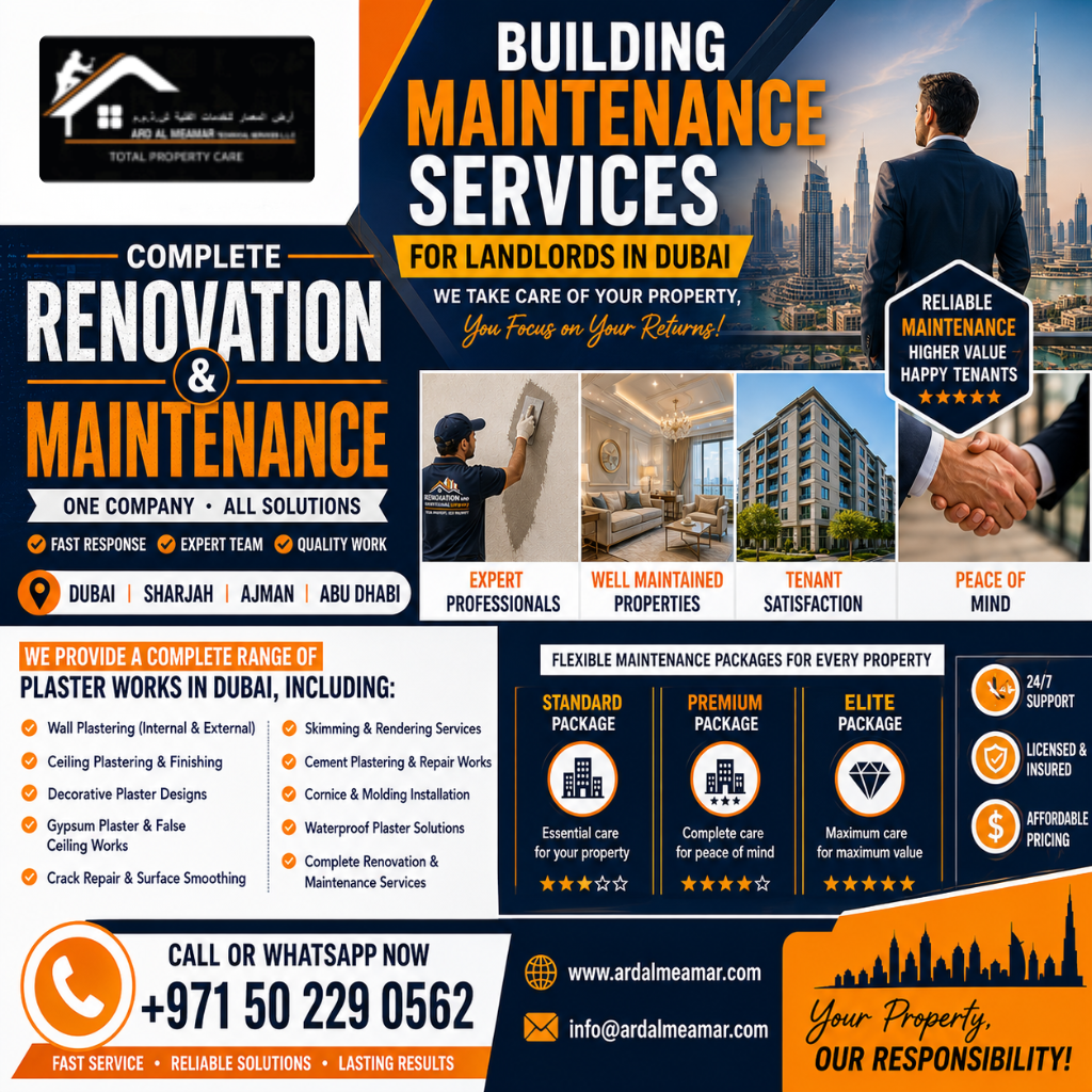 building maintenance services for landlords in dubai