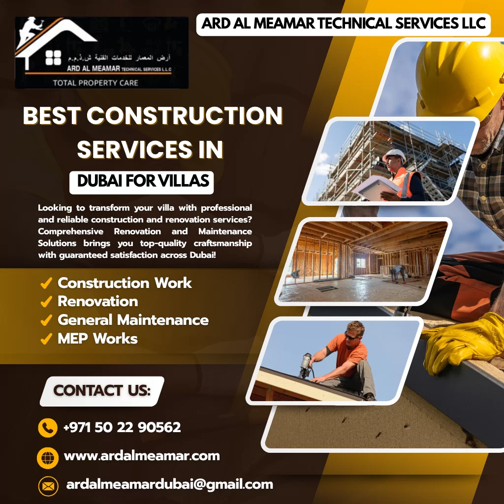Best Construction Services in Dubai for Villas