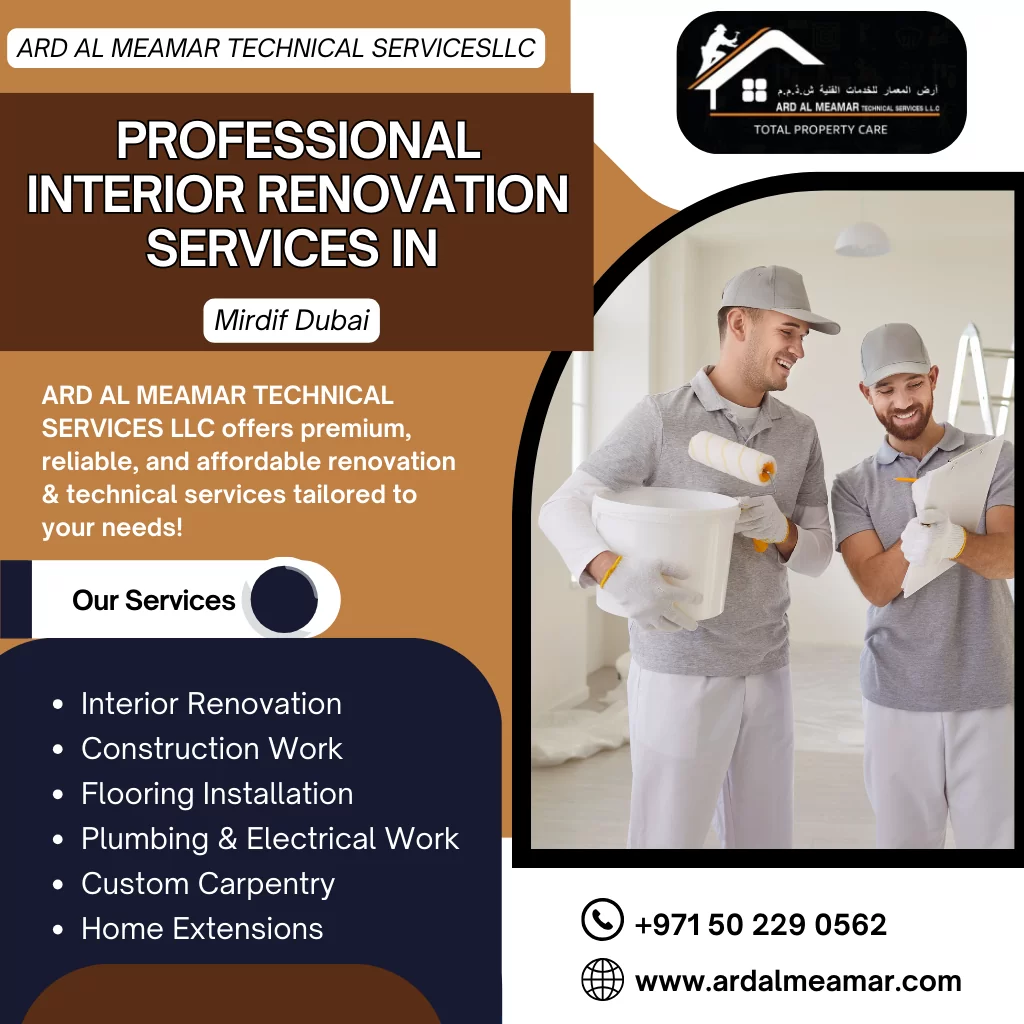 professional interior renovation services in mirdif dubai