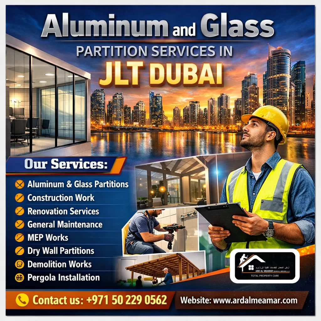 aluminum and glass partition services in jlt dubai