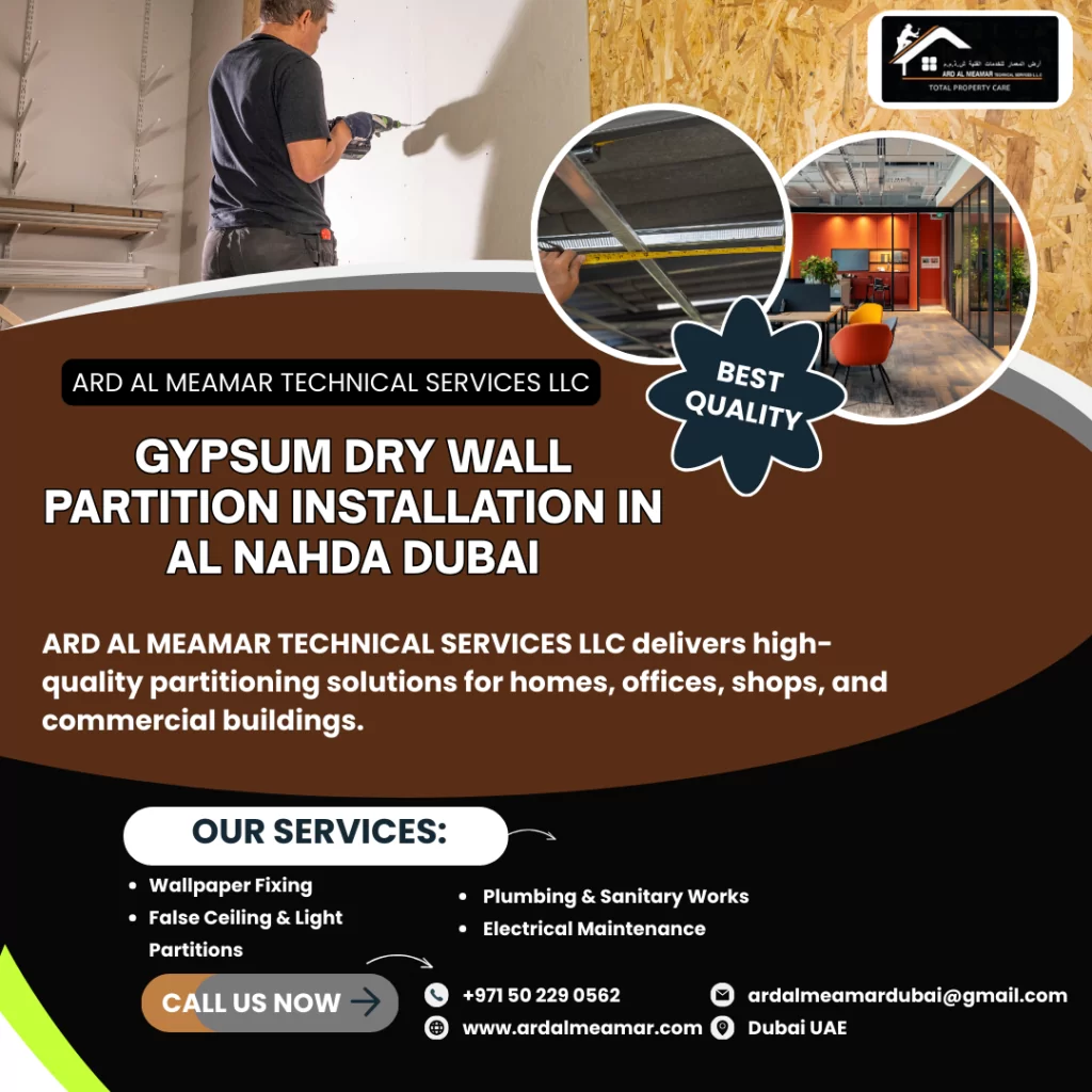 Gypsum Dry Wall Partition Installation in Al Nahda Dubai