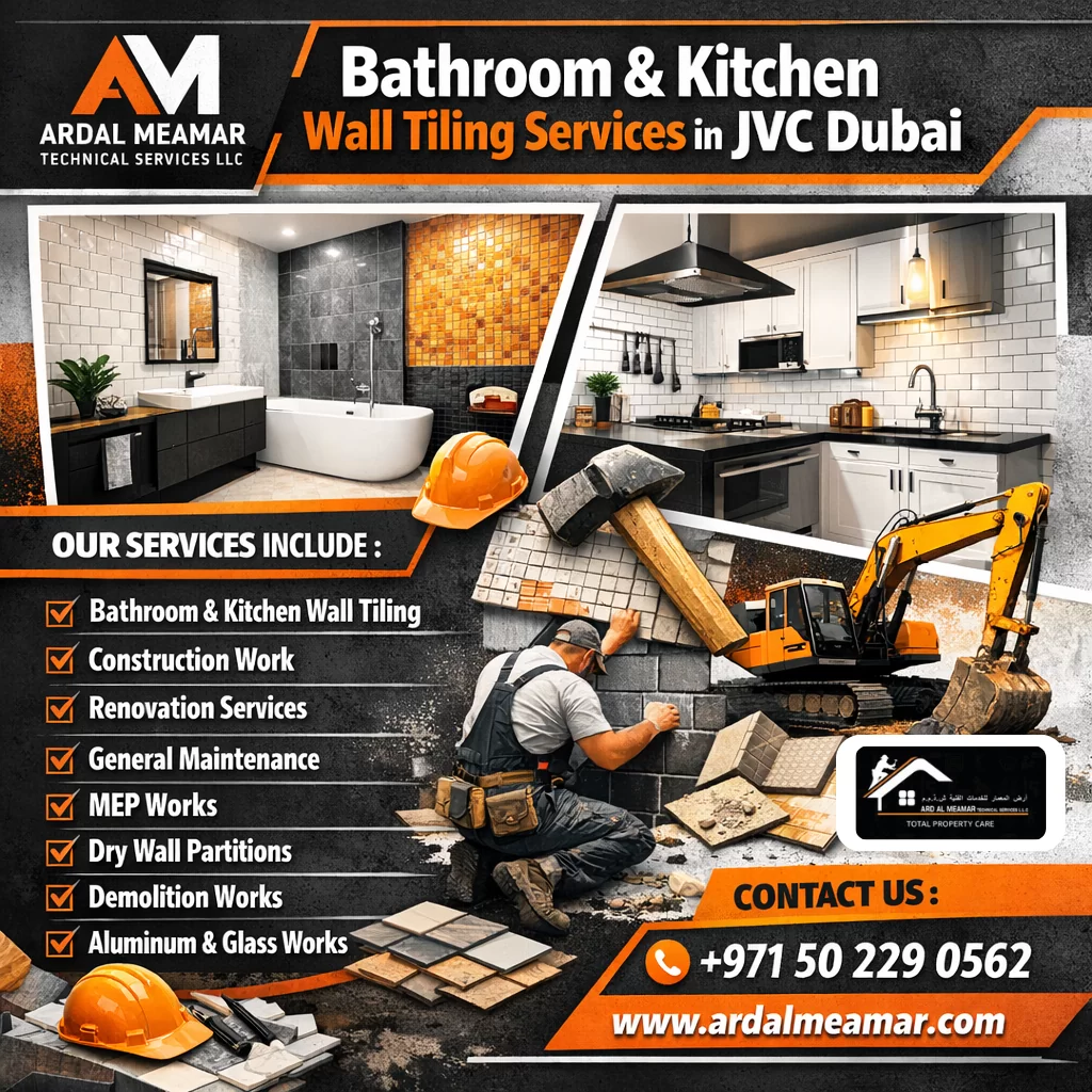 Bathroom & Kitchen Wall Tiling Services in JVC Dubai
