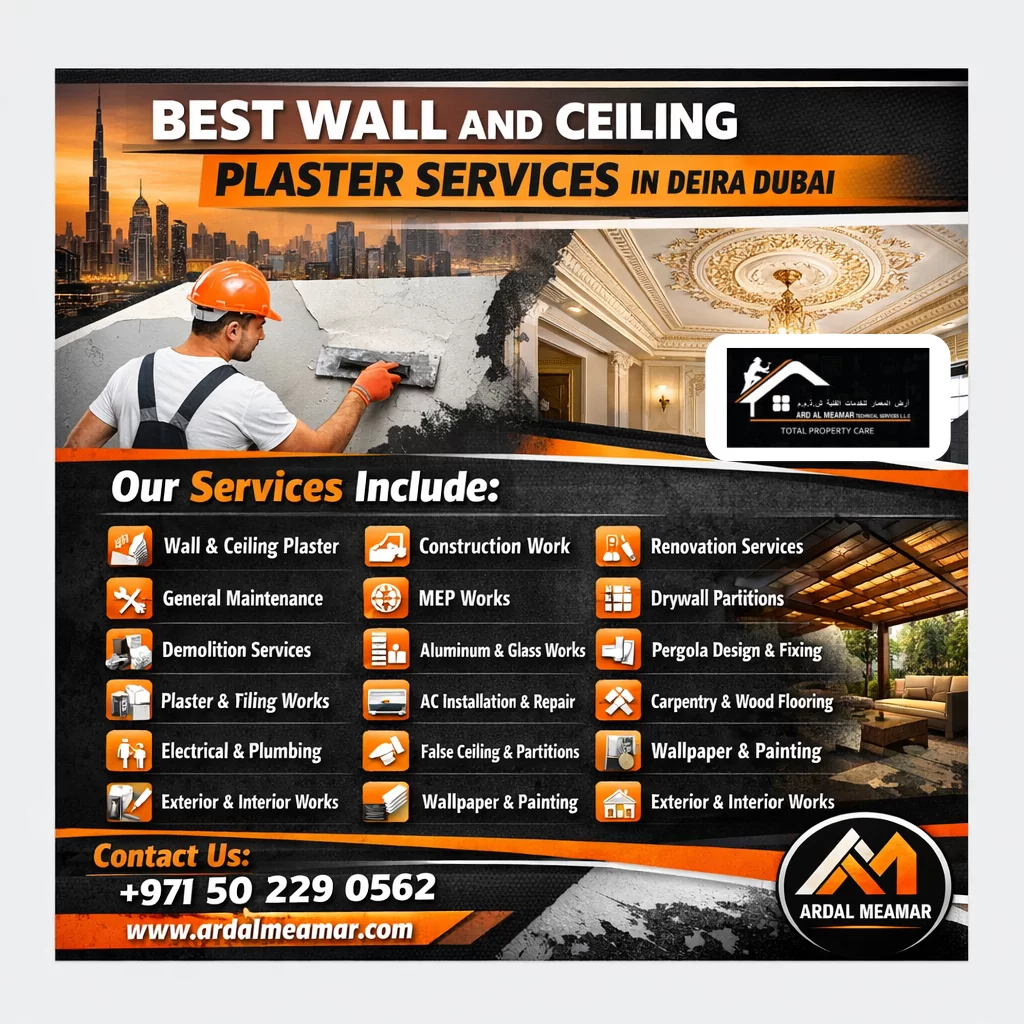 best wall and ceiling plaster services in deira dubai