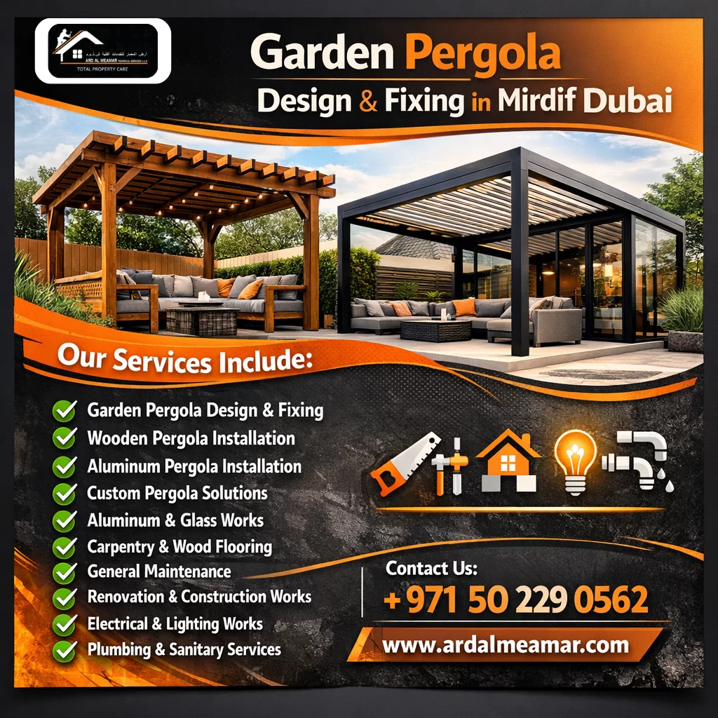 garden pergola design & fixing in mirdif dubai