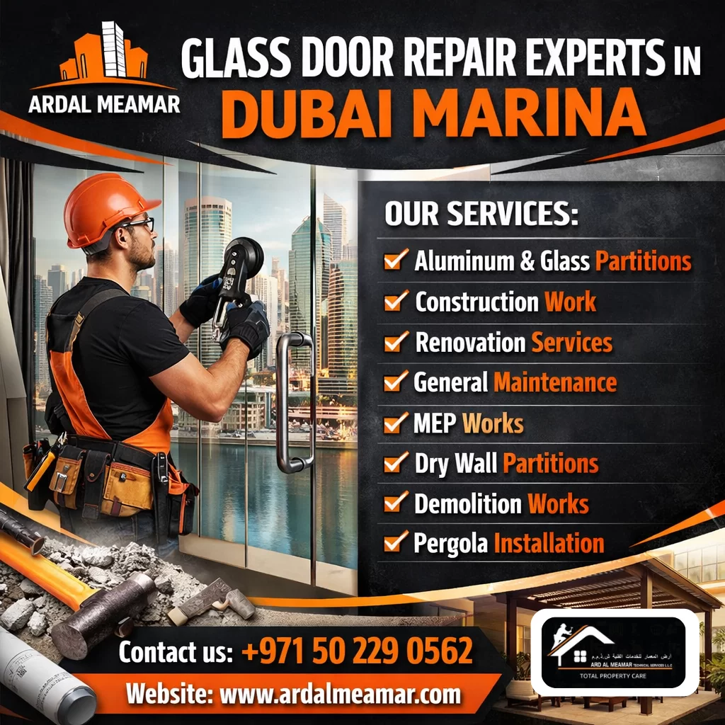 glass door repair experts in dubai marina