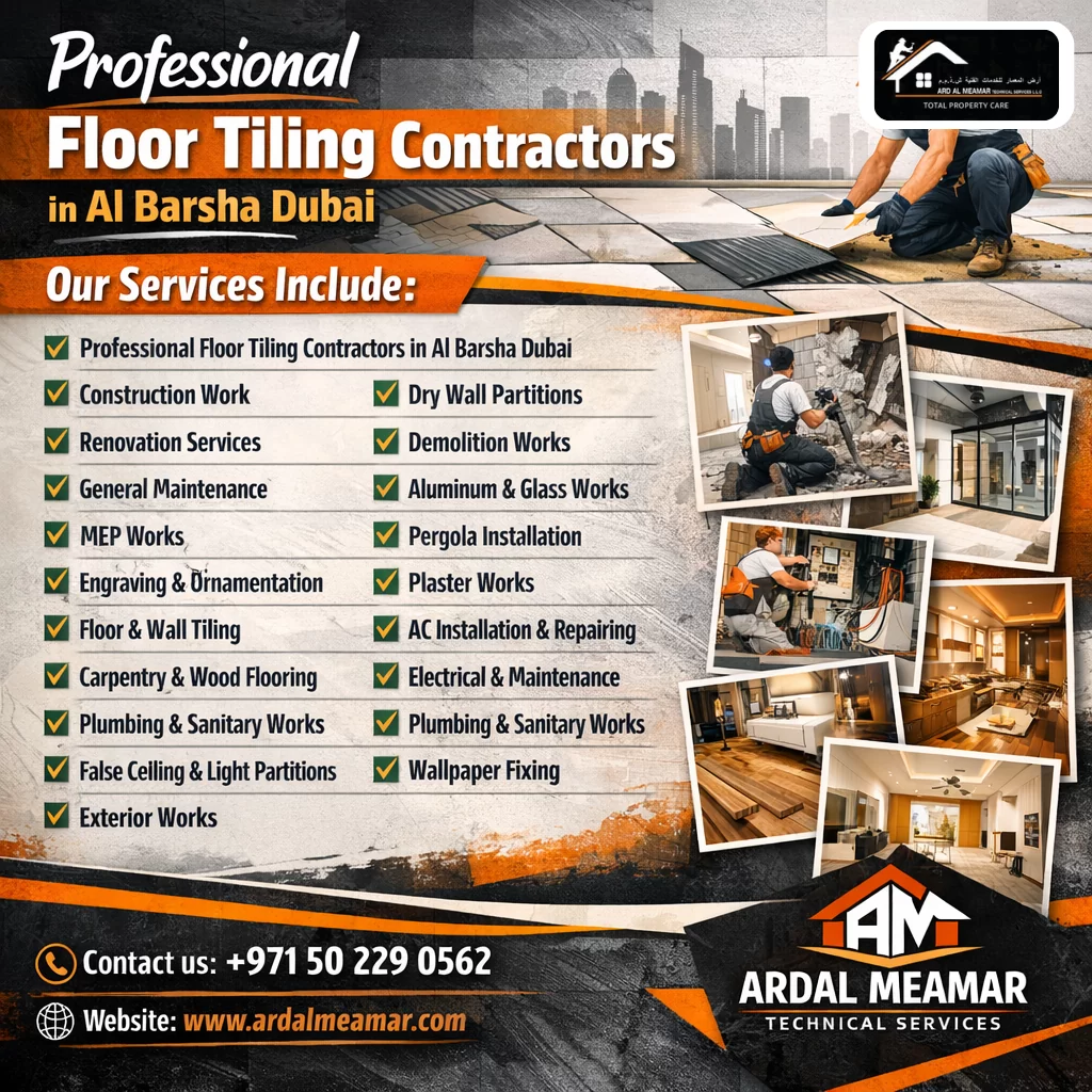 Professional floor tiling contractors in Al Barsha Dubai | 050 229 0562 Professional Floor Tiling Contractors in Al Barsha Dubai