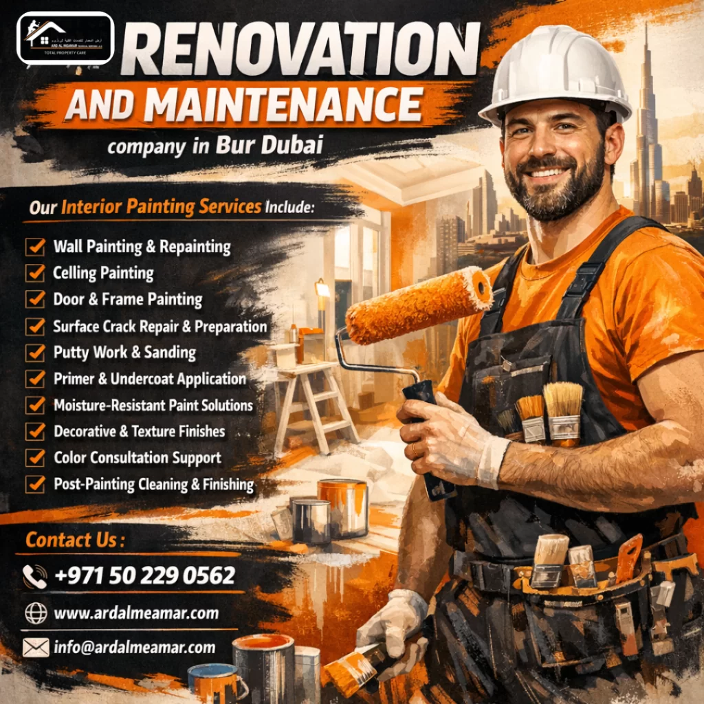 Interior apartment painting in Bur Dubai