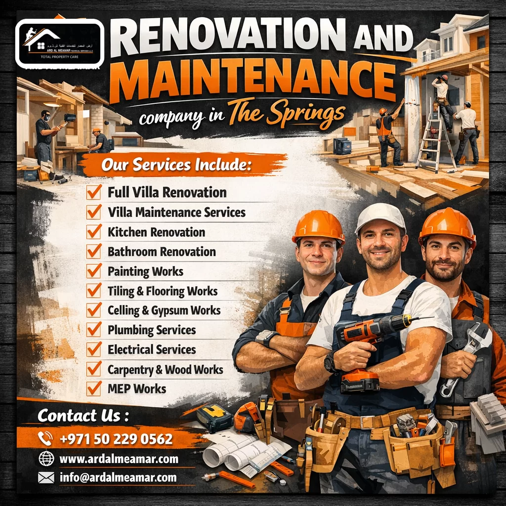 Villa Renovation and Maintenance in The Springs | 050 229 0562 Villa Renovation and Maintenance in The Springs