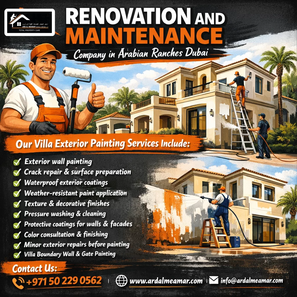 Villa Exterior Painting Services in Arabian Ranches Dubai