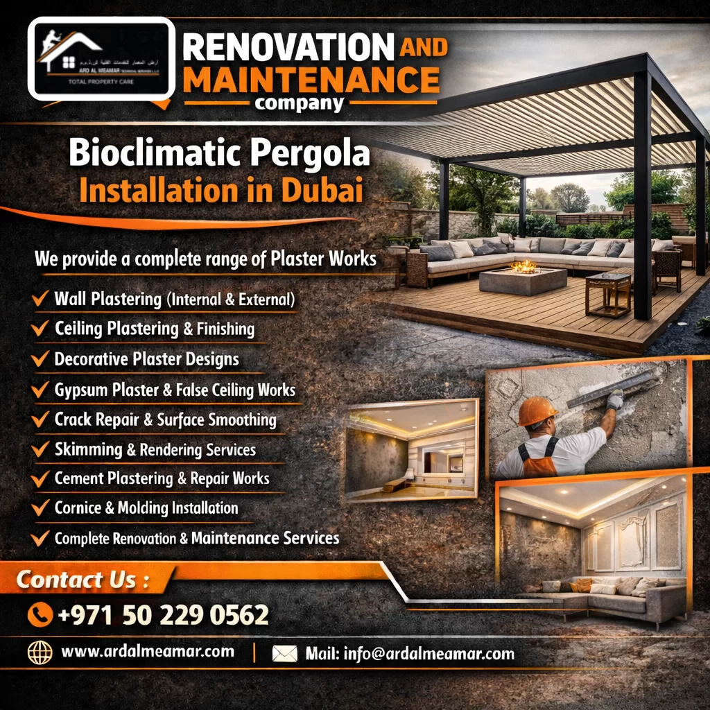 bioclimatic pergola installation in dubai
