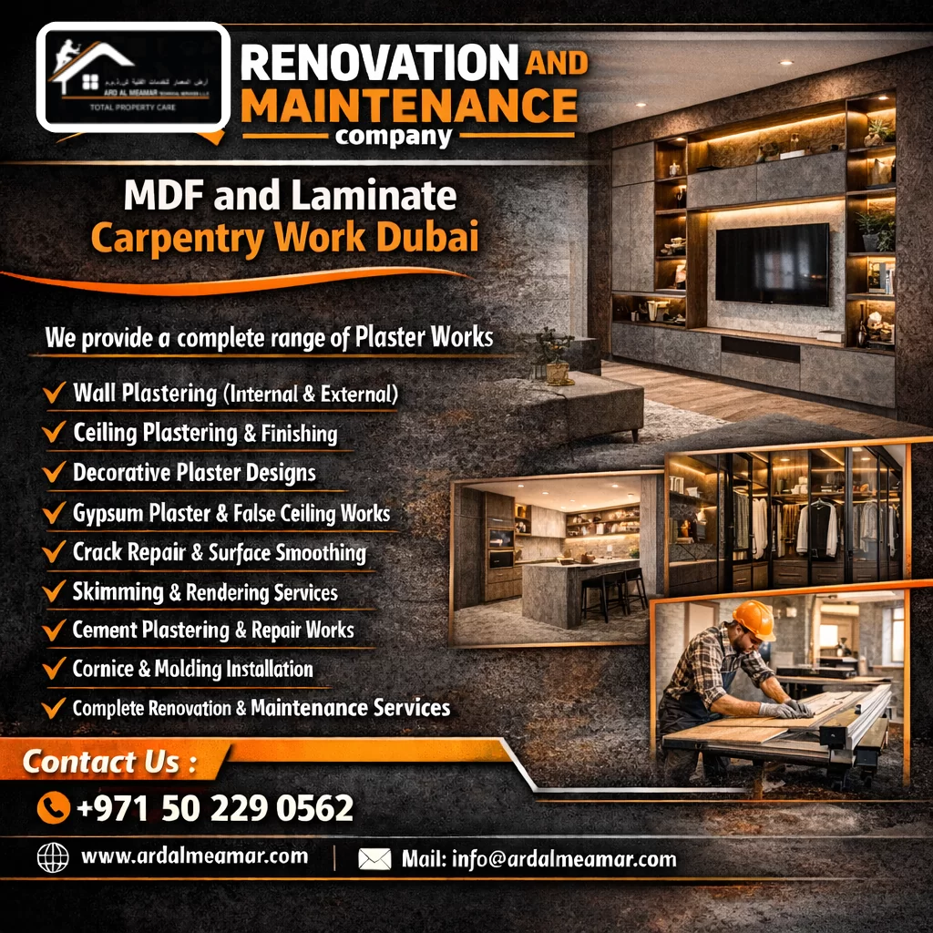 mdf and laminate carpentry work dubai
