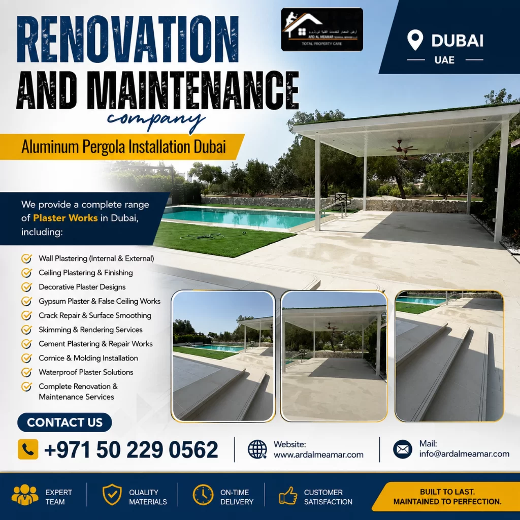 aluminum pergola installation dubai