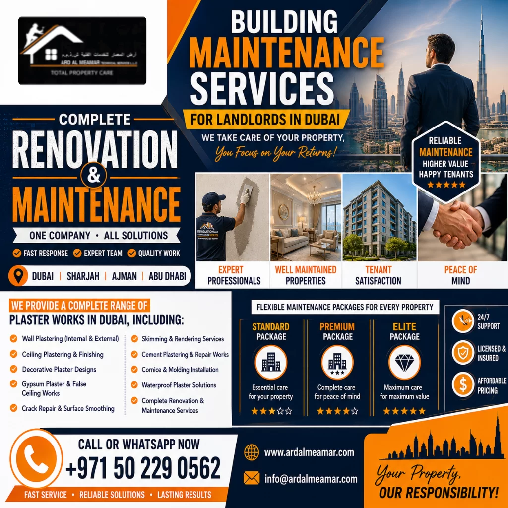 building maintenance services for landlords in dubai